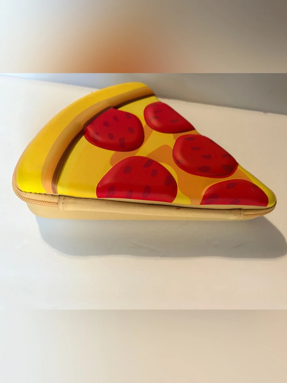 Pizza Slice Novelty Zipper Pouch in Yellow & Red